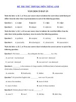 Tải Đề thi thử THPT Quốc Gia môn tiếng Anh trường THPT Chu Văn An lần 1 - Đề thi THPT Quốc gia 2020 môn Anh có đáp án