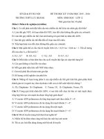 Tải Đề thi học kì 1 môn Sinh học lớp 12 trường THPT Lưu Hoàng, Hà Nội năm học 2015 - 2016 - Đề kiểm tra học kỳ I môn Sinh học lớp 12