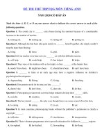 Tải Đề thi thử THPT Quốc Gia môn tiếng Anh năm 2020 số 8 - Đề thi THPT Quốc gia 2020 môn Anh có đáp án