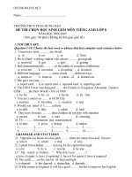 Download Đề thi chọn HSG Tiếng anh lớp 8