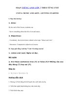 Tải Unit 4 lớp 7 Getting started - Tiếng Anh 7 Unit 4 Music and Art| Giải bài tập SGK tiếng Anh 7 mới Unit 4 Getting started