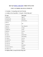 Tải Từ vựng - bài tập tiếng Anh lớp 7 Unit 9 At home and Away - Tiếng Anh 7 Unit 9 At home and away| Lý thuyết & bài tập Unit 9 SGK tiếng Anh lớp 7 có đáp án