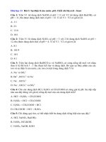 Tải Trắc nghiệm Hóa học lớp 11 bài 3: Sự điện li của nước. pH. Chất chỉ thị axit - bazơ - Bài tập trắc nghiệm Hóa học lớp 11 có đáp án