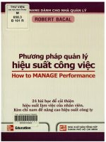 Phương pháp quản lý hiệu suất công việc  robert bacal; đặng hoàng phương, phạm ngọc kim tuyến dịch 