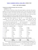 Tải Trắc nghiệm Reading Tiếng Anh lớp 6 Unit 1 My New School - Bài tập tiếng Anh Unit 1 lớp 6 My new school có đáp án