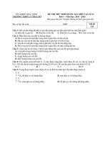 Tải Đề thi thử THPT Quốc gia môn Vật lý lần 1 năm 2016 trường THPT Lý Thái Tổ, Bắc Ninh - Đề thi thử đại học năm 2016 môn Vật lý có đáp án