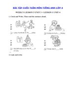 Tải Bài tập cuối tuần môn Tiếng Anh lớp 4 Tuần 5 - Phiếu bài tập cuối tuần 5 lớp 4 môn tiếng Anh có đáp án