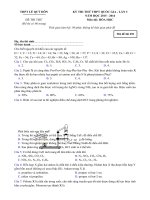 Tải Đề thi thử THPT Quốc gia môn Hóa học lần 3 năm 2016 trường THPT Lê Quý Đôn - Đề thi thử đại học năm 2016 môn Hóa có đáp án