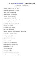 Tải Từ vựng Unit 8 lớp 9 Celebrations - Tiếng Anh 9 Unit 8 Celebrations| Từ vựng Unit 8 SGK tiếng Anh 9 đầy đủ nhất