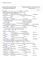 Download Đề KT học kỳ Tiếng anh lớp 8