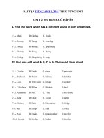 Tải Bài tập tiếng Anh 6 Unit 2 My home - Bài tập Unit 2 lớp 6 My home có đáp án