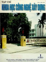 Tạp chí khoa học công nghệ xây dựng , số 1, 2013 