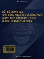 Một số thành tựu hoạt động khoa học và công nghệ ngành thủy sản (2001   2005) và định hướng phát triển bộ thủy sản 