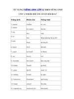 Tải Từ vựng tiếng Anh lớp 5 Unit 3: Where did you go on holiday? - Từ vựng Unit 3 SGK tiếng Anh lớp 5 đầy đủ nhất