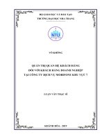 Quản trị quan hệ khách hàng đối với khách hàng doanh nghiệp tại công ty dịch vụ mobifone khu vực 7  