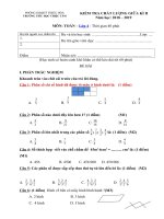 Tải Đề thi giữa học kì 2 môn Toán lớp 4 năm học 2017 - 2018 theo Thông tư 22 - Đề kiểm tra giữa học kì 2 môn Toán lớp 4 có bảng ma trận đề thi