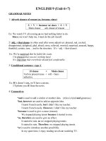 Tài liệu ôn tập trong thời gian nghỉ do dịch COVID-19 - Môn Anh 9 - Unit 6 + 7