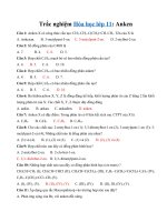 Tải Trắc nghiệm Hóa học lớp 11 Anken - Bài tập trắc nghiệm Hóa học lớp 11 có đáp án
