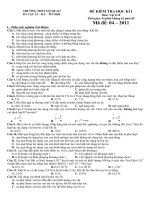 Download Đề KT học kì 1 lý 10 trắc nghiệm và tự luận