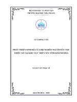 Phát triển sinh kế của hộ nghèo người dân tộc thiểu số tại khu vực miền núi tỉnh khánh hòa  