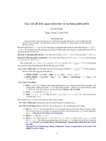 Các vấn đề liên quan tính toán và tra bảng phân phối xác suất