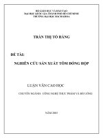 Nghiên cứu sản xuất tôm đóng hộp 