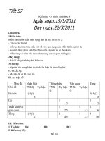 Download Ma trận đề thi và đáp án kiểm tra 45 phút sinh học 8