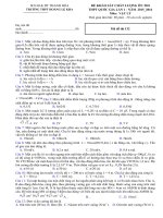 Tải Đề thi thử THPT Quốc gia môn Vật lý lần 1 năm 2016 trường THPT Hoàng Lệ Kha, Thanh Hóa - Đề thi thử đại học năm 2016 môn Vật lý có đáp án