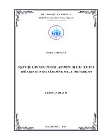 Tạo việc làm cho người lao động bị thu hồi đất trên địa bàn thị xã hoàng mai, tỉnh nghệ an  