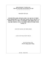 Ảnh hưởng khi áp dụng nhu cầu quản lý điện năng DSM đến các chỉ tiêu kinh tế kỹ thuật và thông số cấu trúc lưới điện khi thiết kế cải tạo hệ thống cung cấp điện cho TP Vinh tỉnh Nghệ An