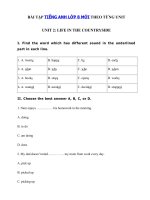 Tải Trắc nghiệm tiếng Anh 8 Unit 2 Life in the countryside - Bài tập Unit 2 lớp 8 Life in the countryside có đáp án