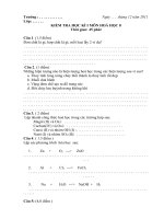Download Đề kiểm tra HKI hóa học 8- 2011