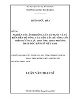 Nghiên cứu ảnh hưởng của co ngót và từ biến đến độ vồng của dầm cầu bê tông cốt thép dự ứng lực thi công theo phương pháp đúc hẫng ở việt nam 