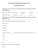 Tải Đề luyện thi THPT Quốc gia môn tiếng Anh năm 2020 số 11 - Đề thi THPT Quốc gia môn Anh có đáp án