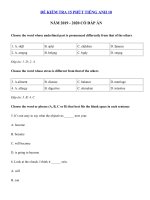 Tải Đề kiểm tra 15 phút môn tiếng Anh lớp 10 năm 2019 - 2020 - Đề kiểm tra tiếng Anh 10 mới có đáp án