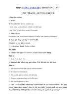 Tải Unit 7 lớp 7 Getting started - Tiếng Anh 7 Unit 7 Traffic| Giải bài tập SGK tiếng Anh lớp 7 Unit 7 Traffic