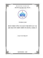 Hoàn thiện công tác quản trị nhân lực tại khu bảo tồn thiên nhiên pù huống, nghệ an  