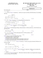 Tải Đề thi thử THPT Quốc gia năm 2017 môn Toán trắc nghiệm trường THPT chuyên Bắc Kạn (Lần 1) - Đề thi thử đại học môn Toán năm 2017