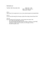 Download Đề kiểm tra 30 phút sinh học lớp 11- THPT PHan Bội Châu