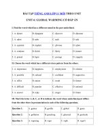 Tải Trắc nghiệm Ngữ âm tiếng Anh lớp 11 Unit 6 Global Warming - Tiếng Anh Unit 6 lớp 11 Global Warming| Bài tập tiếng Anh 11 Unit 6 có đáp án