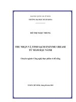 Thu nhận và tinh sạch enzyme urease từ mầm đậu nành  