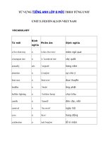 Tải Từ vựng Unit 5 lớp 8 Festivals in Viet Nam - Tiếng Anh 8 Unit 5 Festival in Viet Nam| Từ vựng Unit 5 SGK tiếng Anh 8 mới