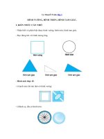 Tải Lý thuyết Toán lớp 1: Hình vuông, hình tròn, hình tam giác - Lý thuyết môn Toán 1