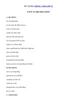 Tải Từ vựng tiếng Anh lớp 11 Unit 14 Recreation - Ôn tập tiếng Anh lớp 11 theo từng Unit