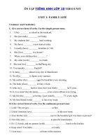 Tải Bài tập Tiếng Anh lớp 10 mới Unit 1 Family Life - Ôn tập tiếng Anh 10 theo từng Unit