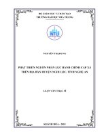 Phát triển nguồn nhân lực hành chính cấp xã trên địa bàn huyện nghi lộc, tỉnh nghệ an  