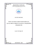 Nâng cao chất lượng nguồn nhân lực tại các đơn vị thuộc cục quản lý thị trường tỉnh phú yên  