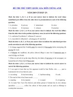 Tải Đề thi thử THPT Quốc Gia lần 3 năm 2019 môn Tiếng Anh trường THPT Chuyên Nguyễn Trãi, Hải Dương - Đề thi THPT Quốc Gia môn Tiếng Anh 2019 có đáp án