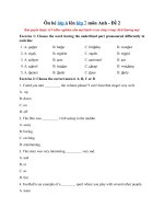 Tải Ôn hè lớp 6 lên lớp 7 môn Anh - Đề 2 - Bài tập ôn hè lớp 6 môn Tiếng Anh có đáp án