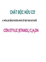 CHẤT độc hữu cơ NGỘ độc ETHANOL và METHANOL (độc CHẤT học) (chữ biến dạng do dùng font VNI times, tải về xem bình thường)